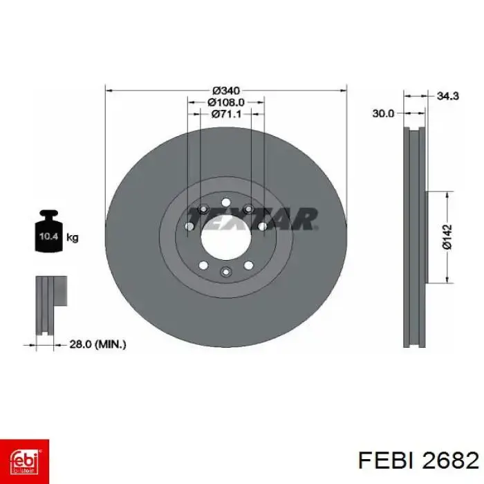 Compre 2682 Febi Bloco silencioso dianteiro do braço oscilante inferior