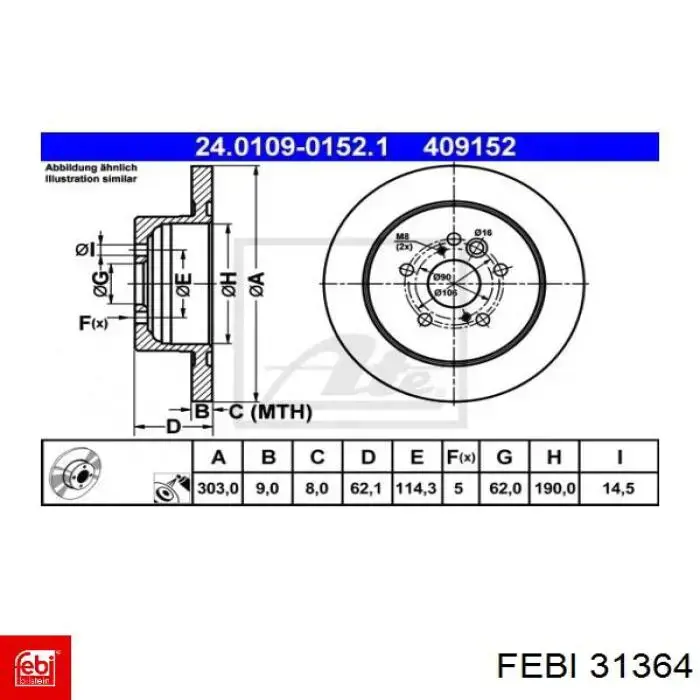 Compre 31364 Febi Disco do freio traseiro