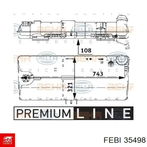 Compre 35498 Febi Tanque de expansão do sistema de esfriamento