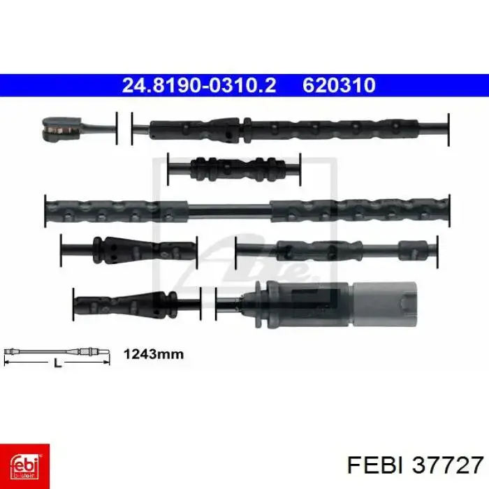 Compre 37727 Febi Sensor traseiro de desgaste das sapatas do freio