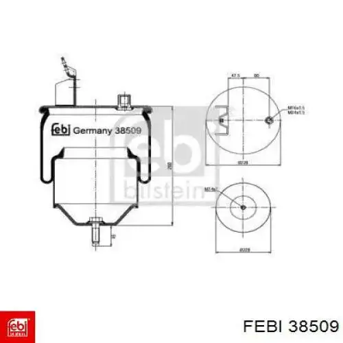 Coxim pneumático (suspensão de lâminas pneumática) do eixo 20582214 Volvo