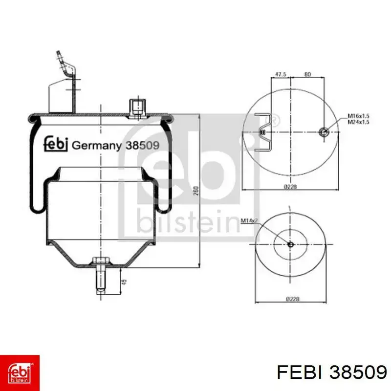 Compre 556418 Sampa Otomotiv‏ Coxim pneumático (suspensão de lâminas pneumática) do eixo