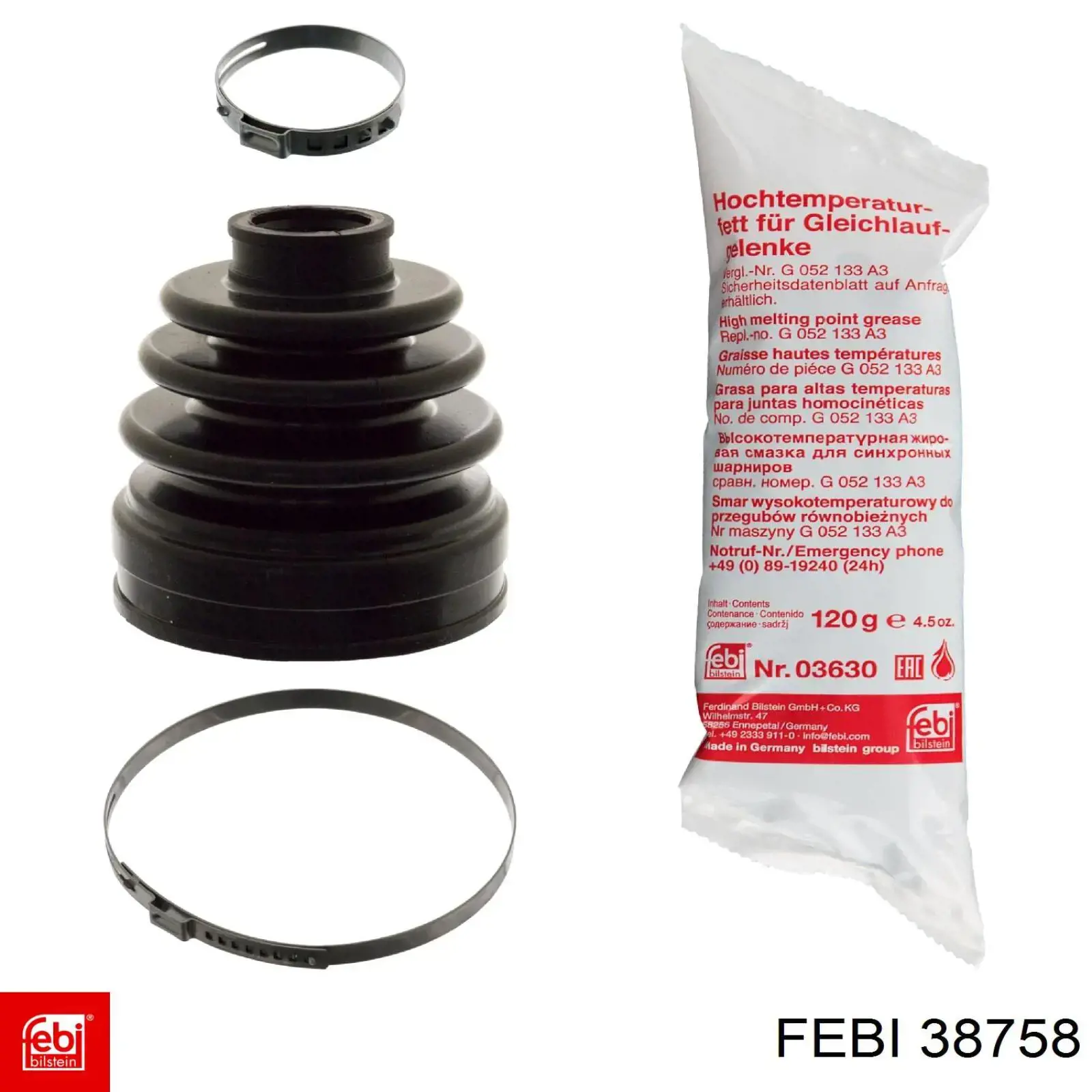 Compre 38758 Febi Braçadeira de fixação da cremalheira da direção