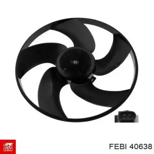 40638 Febi Ventilador elétrico de esfriamento montado (motor + roda de aletas)