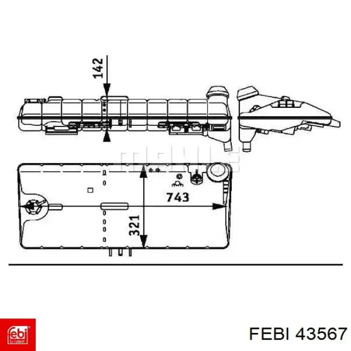 Tanque de expansão do sistema de esfriamento Febi 43567 preço, a partir de 143,81 USD