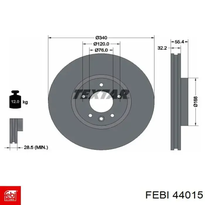 Compre 44015 Febi Disco do freio dianteiro