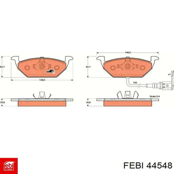 Compre 44548 Febi Braço oscilante inferior direito de suspensão dianteira