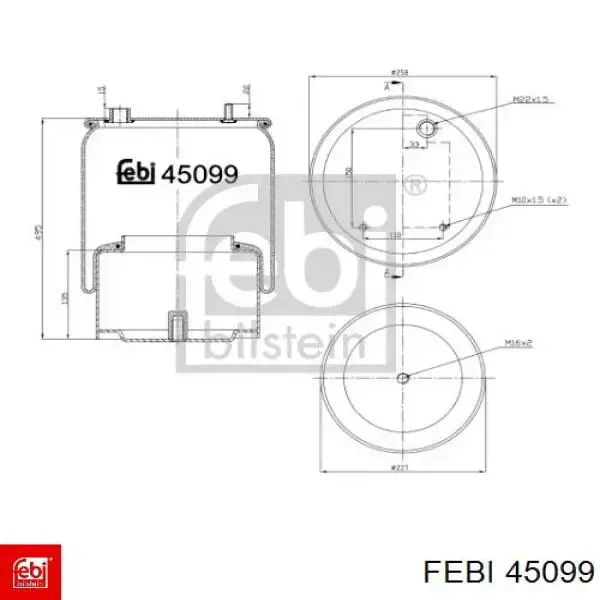 Coxim pneumático (suspensão de lâminas pneumática) do eixo traseiro 1794420 DAF