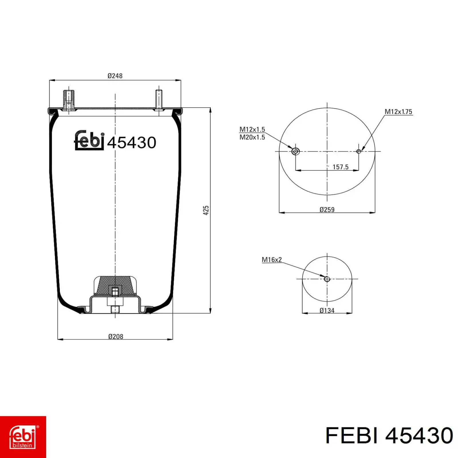 Compre RML75071 Blacktech Coxim pneumático (suspensão de lâminas pneumática) do eixo