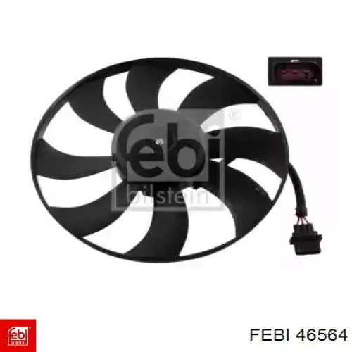 46564 Febi Ventilador elétrico de esfriamento montado (motor + roda de aletas)