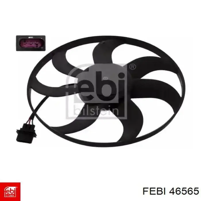 46565 Febi Ventilador elétrico de esfriamento montado (motor + roda de aletas)