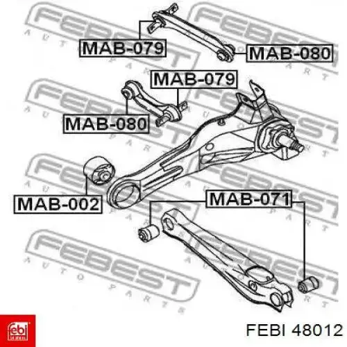 Compre 48012 Febi Braço oscilante inferior esquerdo de suspensão traseira/direita