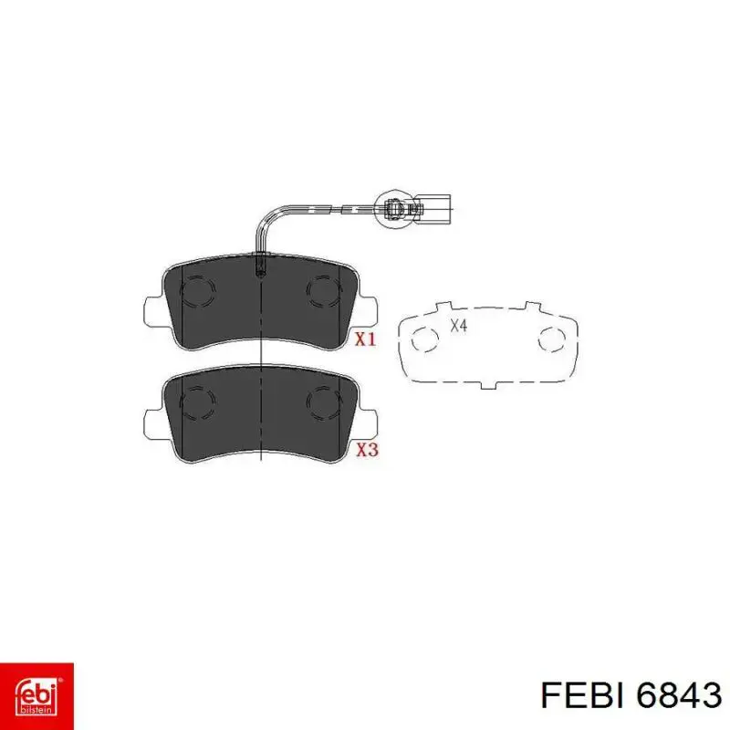 6843 Febi Coxim (suporte) esquerdo/direito de motor