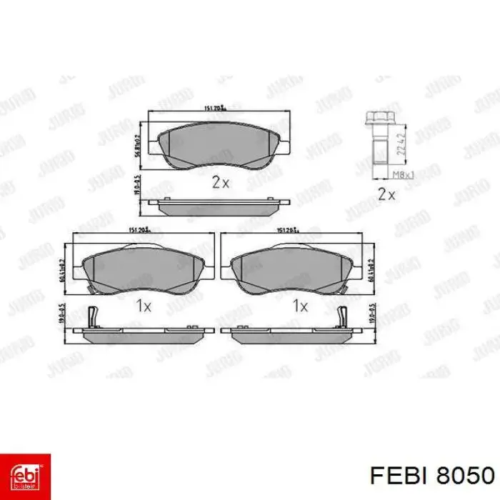 Coxim (suporte) esquerdo de motor 8050 Febi