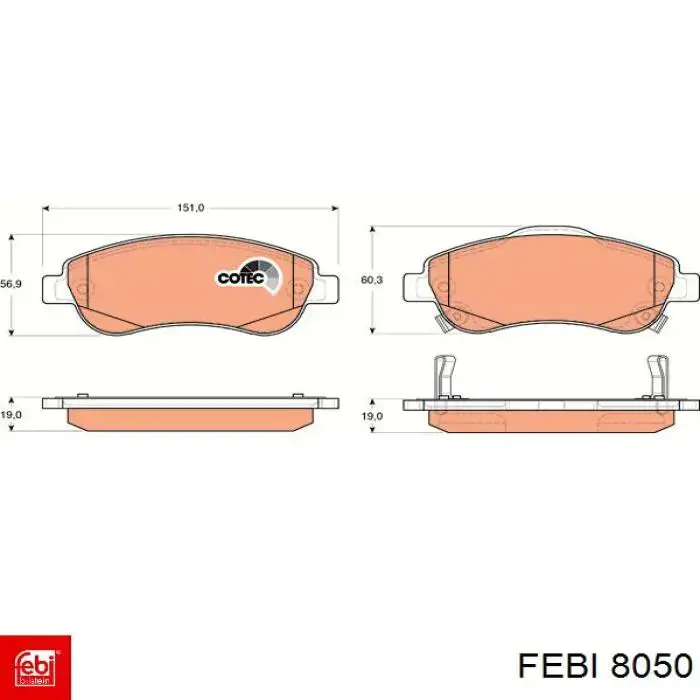 Coxim (suporte) esquerdo de motor Febi 8050 preço, a partir de 22,54 USD