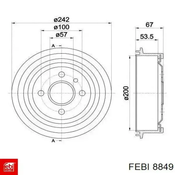 8849 Febi Tambor do freio traseiro