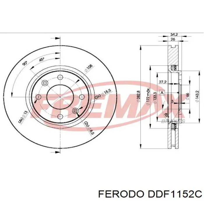 Compre DDF1152C Ferodo Disco do freio dianteiro