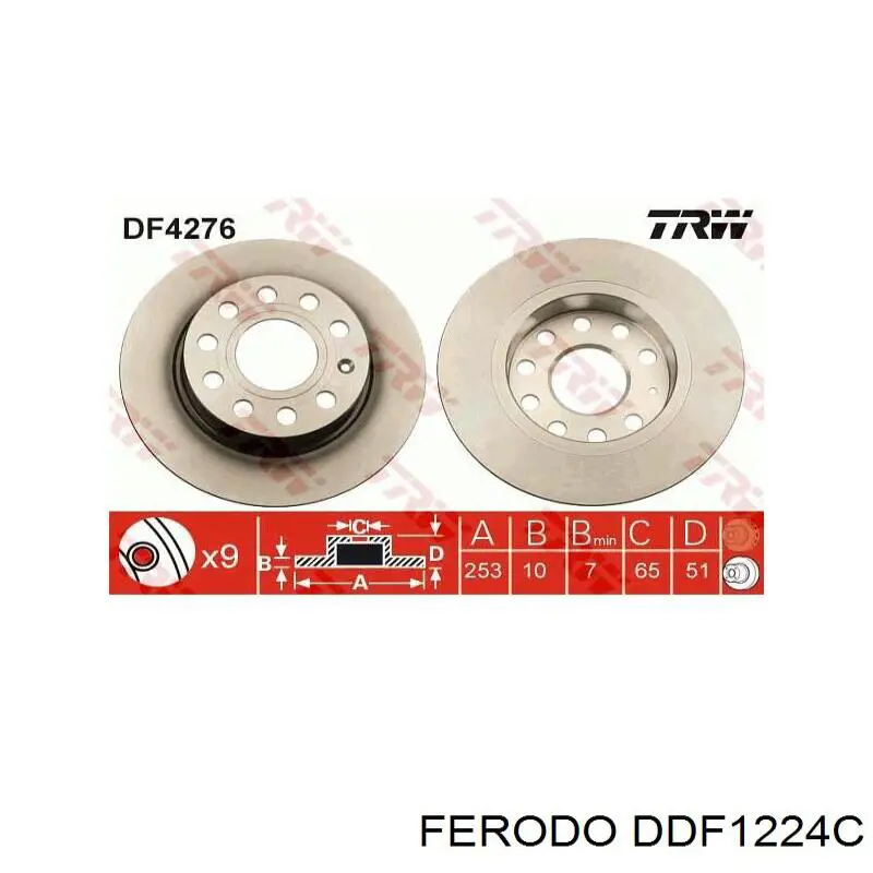 Compre DDF1224C Ferodo Disco do freio traseiro