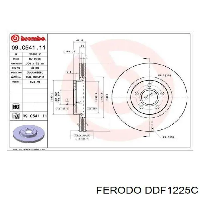 Compre DDF1225C Ferodo Disco do freio dianteiro