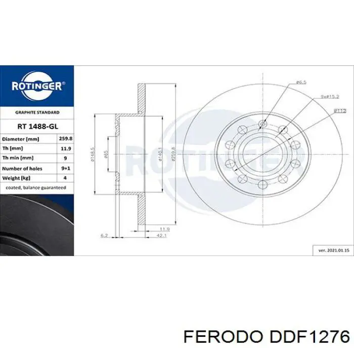 Compre DDF1276 Ferodo Disco do freio traseiro