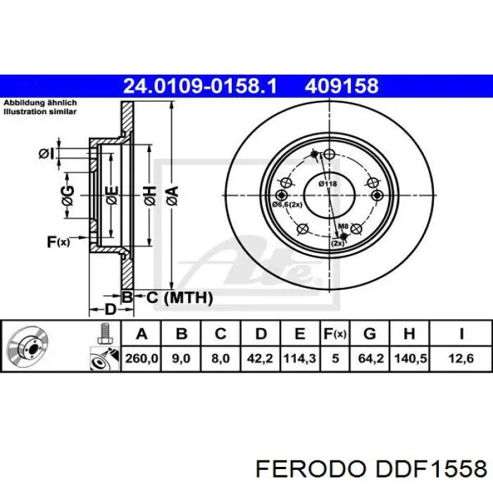 Disco do freio traseiro Ferodo DDF1558 preço, a partir de 26,41 USD