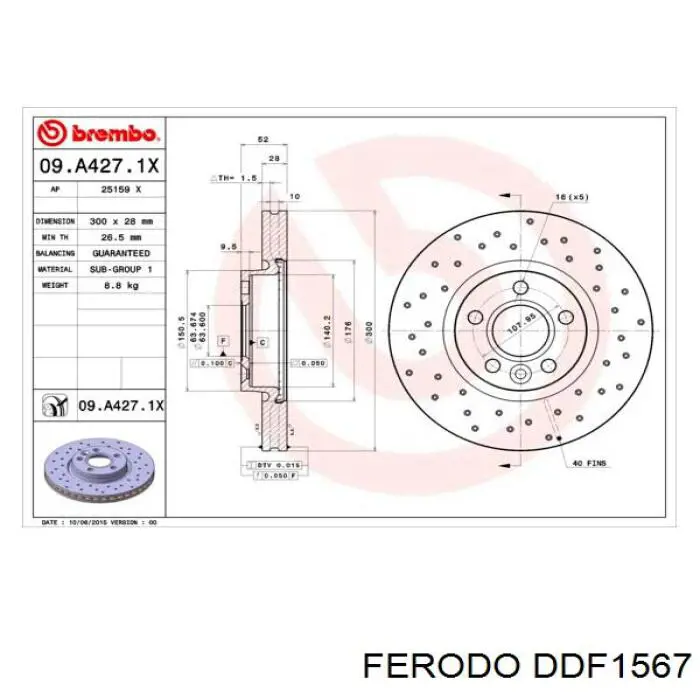 Compre DDF1567 Ferodo Disco do freio dianteiro