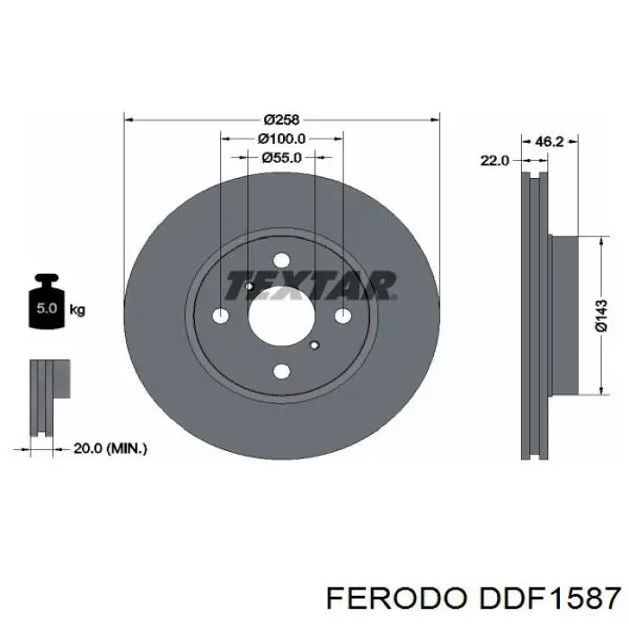 Disco do freio dianteiro Ferodo DDF1587 preço, a partir de 37,89 USD