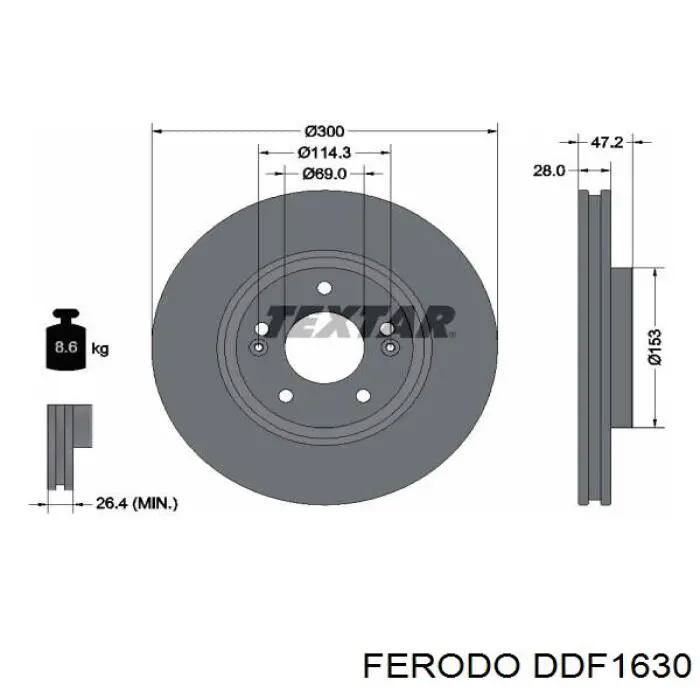 Compre DDF1630 Ferodo Disco do freio dianteiro