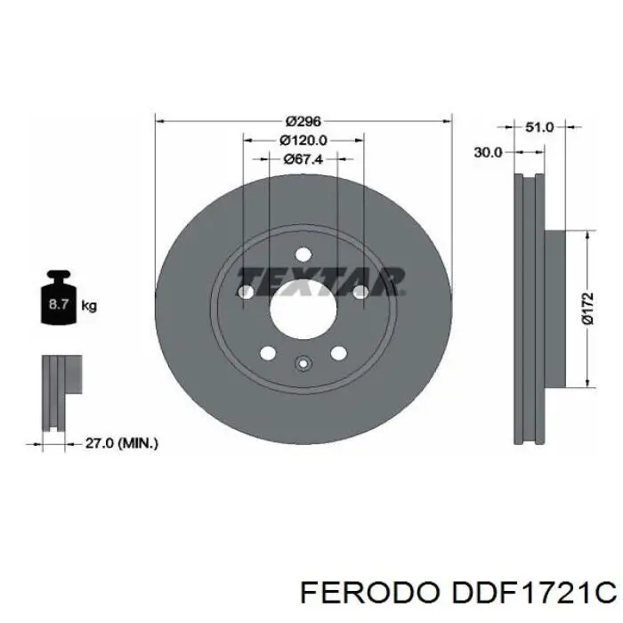 Compre DDF1721C Ferodo Disco do freio dianteiro