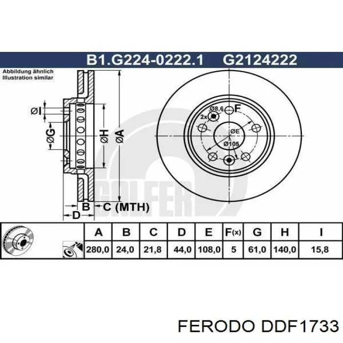 Compre DDF1733 Ferodo Disco do freio dianteiro