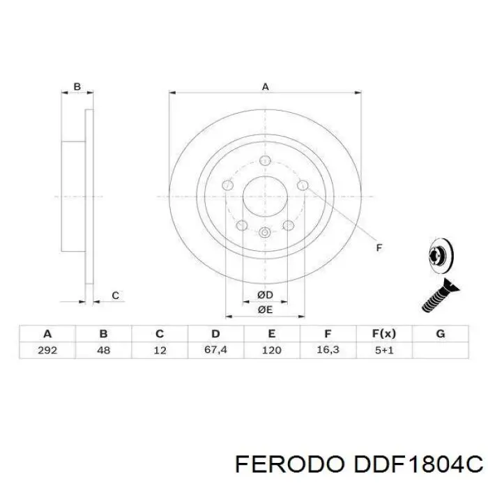 Compre DDF1804C Ferodo Disco do freio traseiro