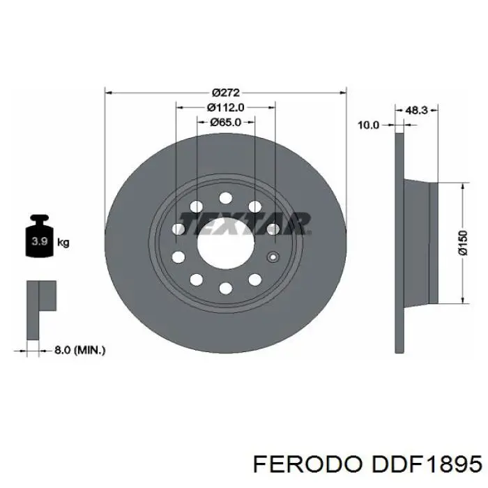 Compre DDF1895 Ferodo Disco do freio traseiro