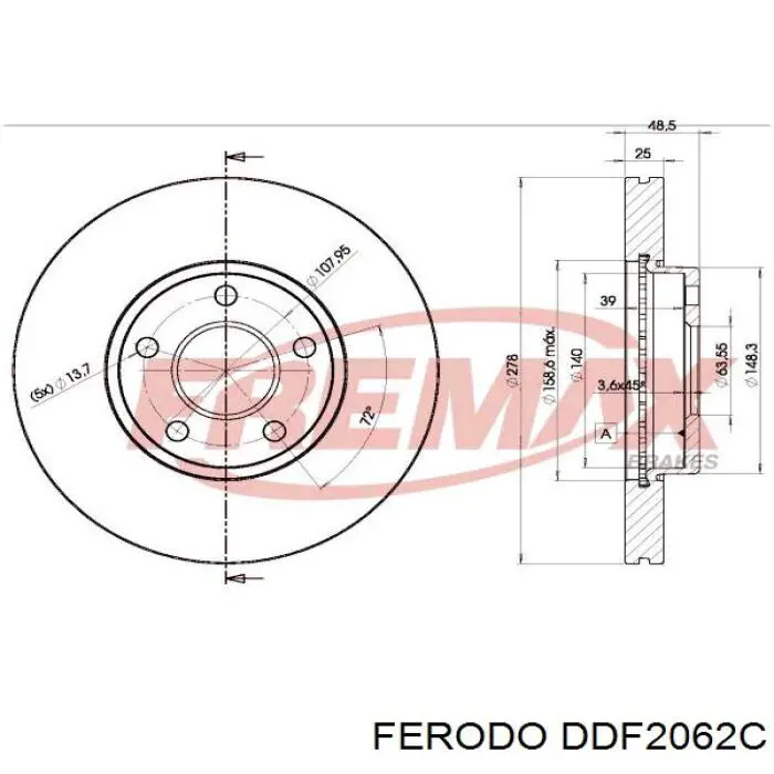 Disco do freio dianteiro Ferodo DDF2062C preço, a partir de 51,66 USD