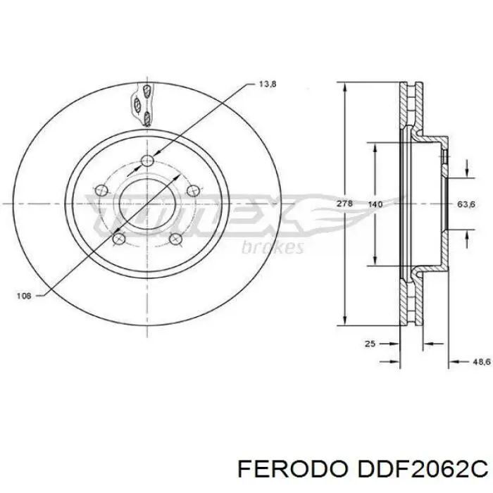 Compre DDF2062C Ferodo Disco do freio dianteiro