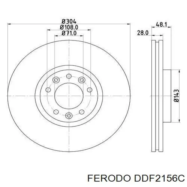 Compre DDF2156C Ferodo Disco do freio dianteiro