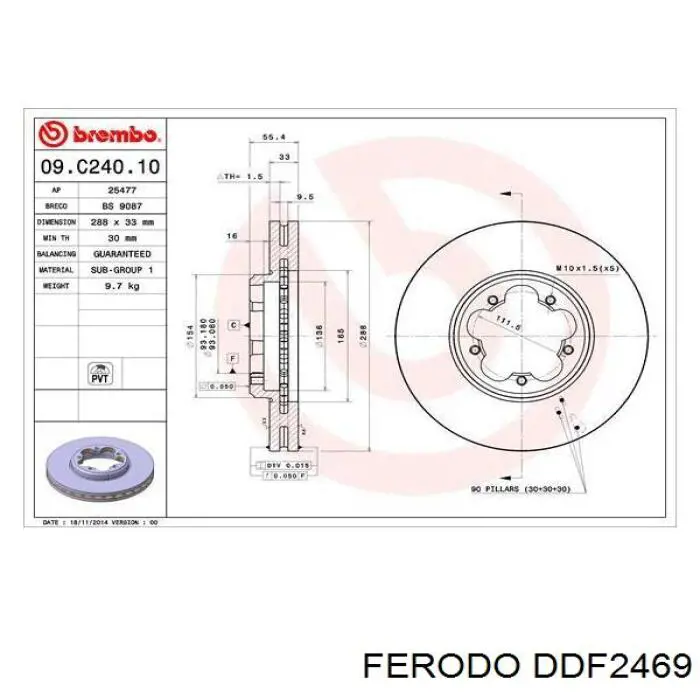Compre DDF2469 Ferodo Disco do freio dianteiro