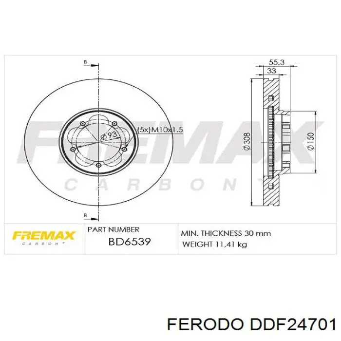 Disco do freio dianteiro Ferodo DDF24701 preço, a partir de 60,35 USD