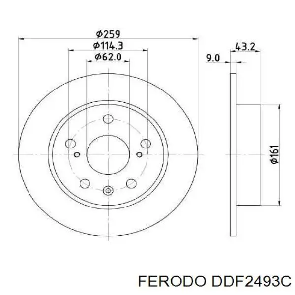 Compre DDF2493C Ferodo Disco do freio traseiro