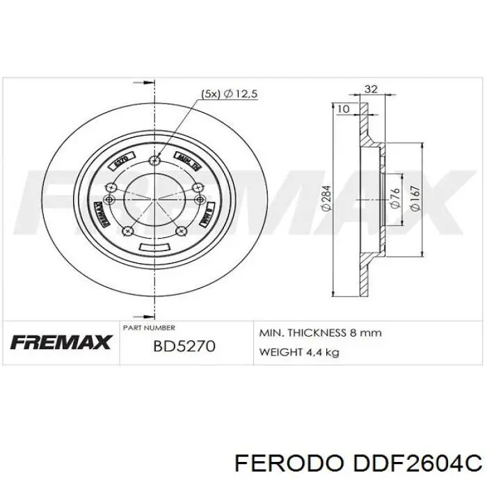 Compre DDF2604C Ferodo Disco do freio traseiro