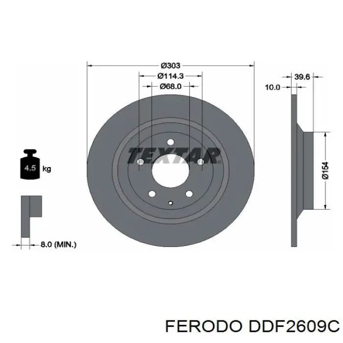 Disco do freio traseiro Ferodo DDF2609C preço, a partir de 48,75 USD