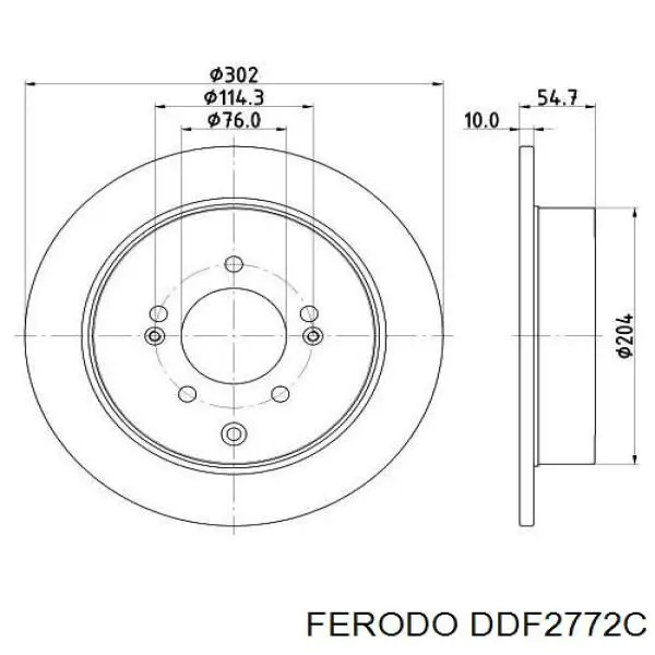 DDF2772C Ferodo Disco do freio traseiro