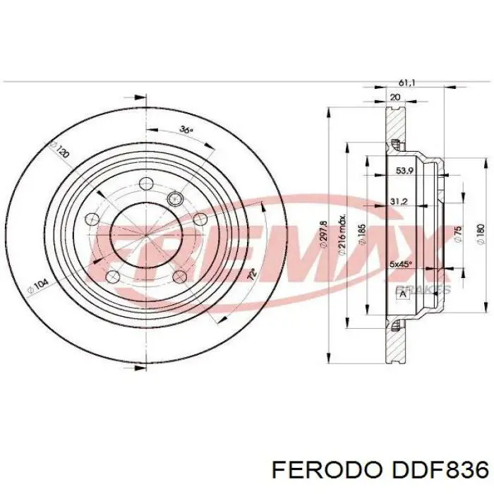 Compre DDF836 Ferodo Disco do freio traseiro