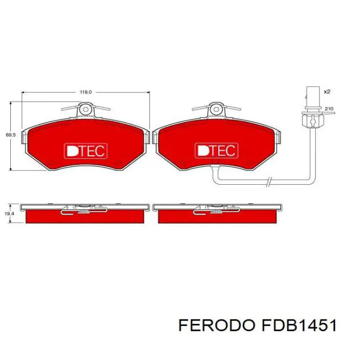 Compre FDB1451 Ferodo Sapatas do freio dianteiras de disco