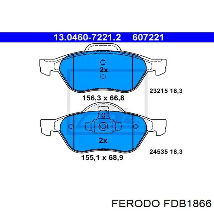 Compre FDB1866 Ferodo Sapatas do freio dianteiras de disco