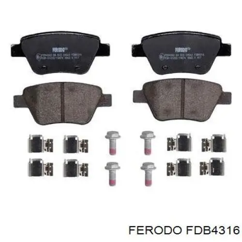 Compre FDB4316 Ferodo Sapatas do freio traseiras de disco