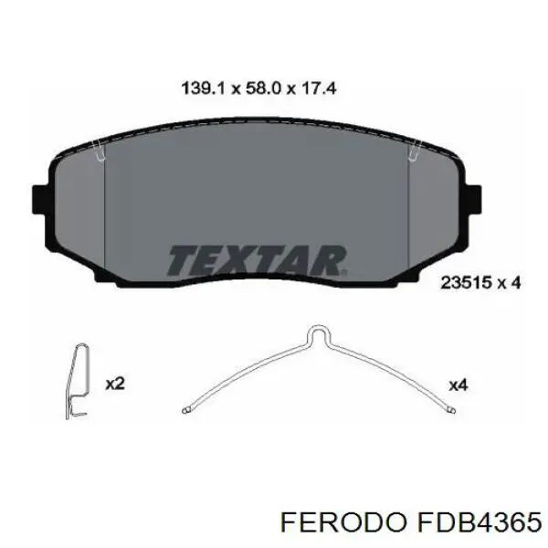 Sapatas do freio dianteiras de disco Ferodo FDB4365 preço, a partir de 25,54 USD