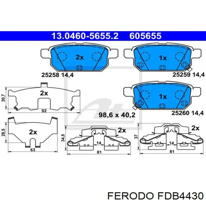 Compre FDB4430 Ferodo Sapatas do freio traseiras de disco