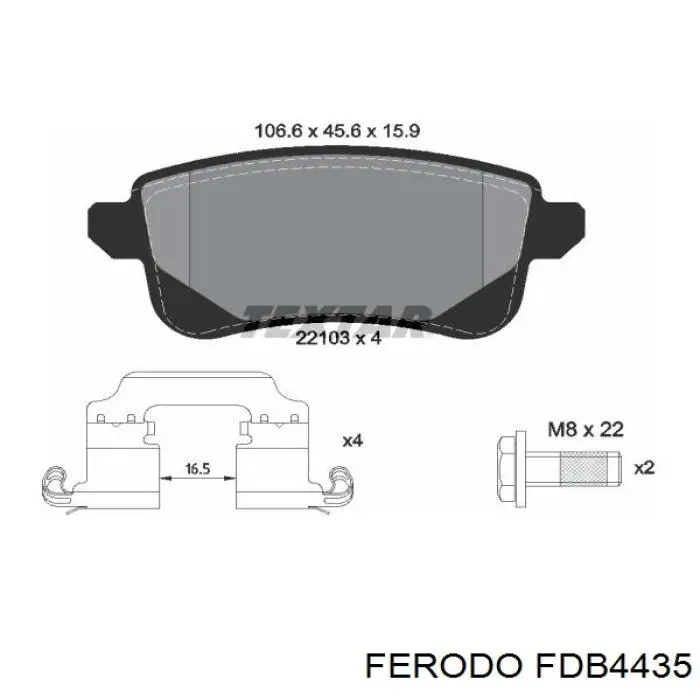 Sapatas do freio traseiras de disco Ferodo FDB4435 preço, a partir de 28,61 USD