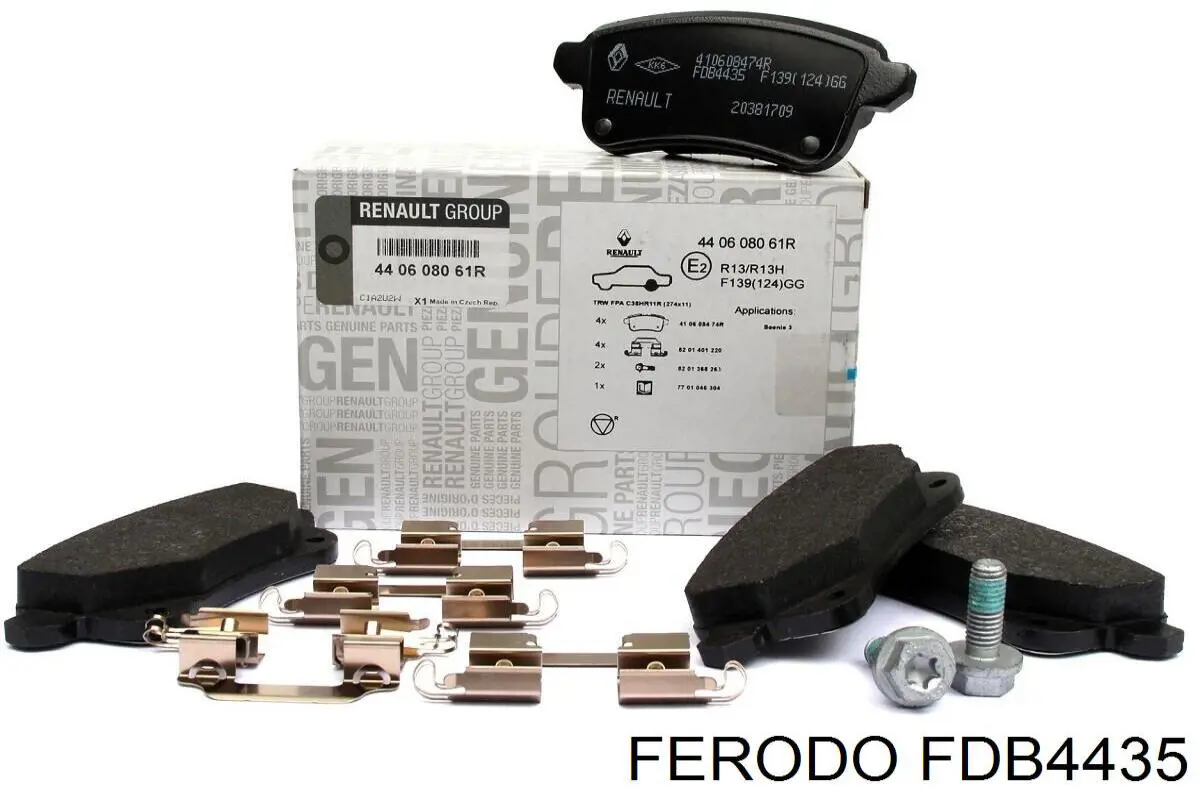 Sapatas do freio traseiras de disco FDB4435 Ferodo