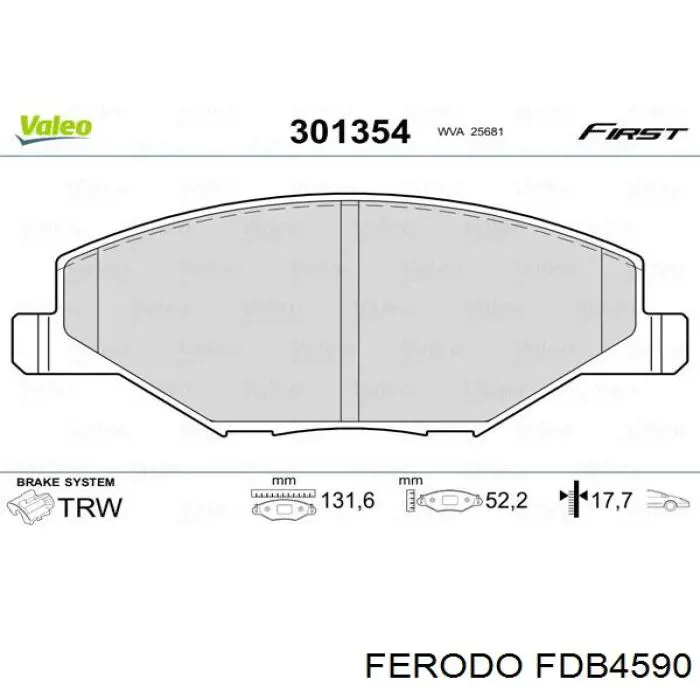 Sapatas do freio dianteiras de disco Ferodo FDB4590 preço, a partir de 27,31 USD